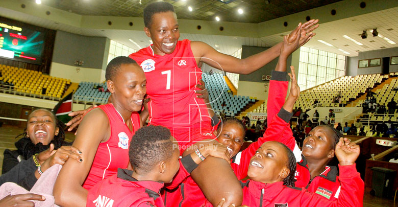 Defending women’s volleyball champions push Kenya to the wire