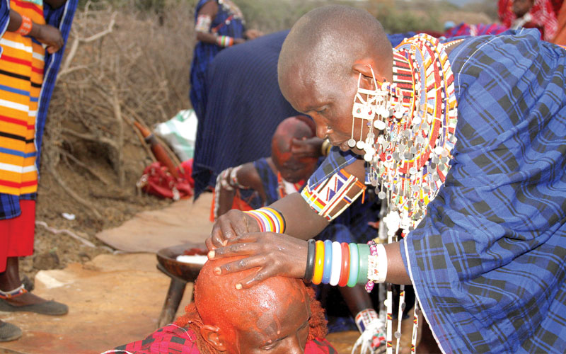 The making of a Maasai man