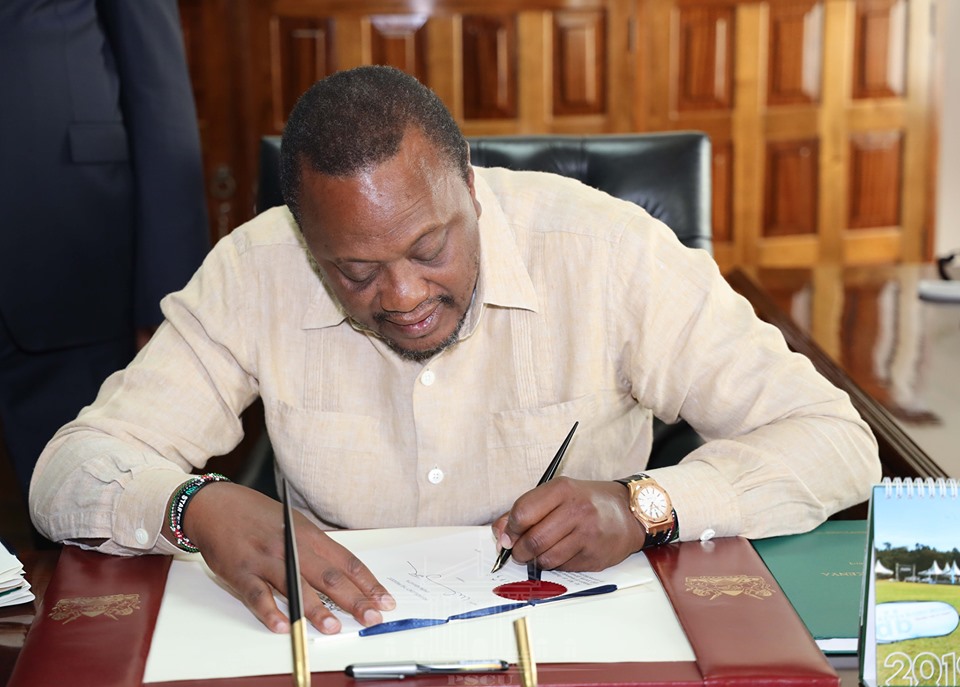 Uhuru assents to Division of Revenue Bill 2019