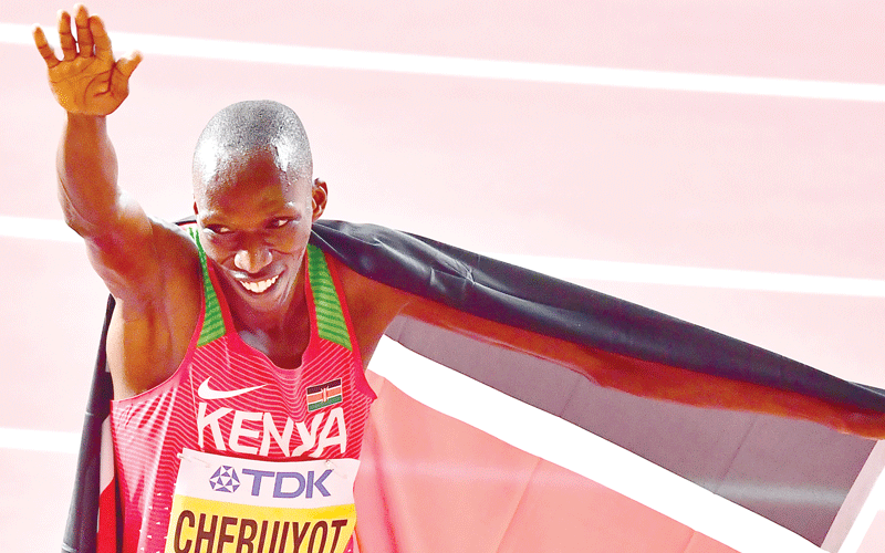 Cheruiyot ends gold drought as he wins men’s 1,500m title