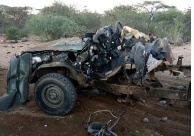 At least 10 Kenyan police killed by a bomb near Somali border – police