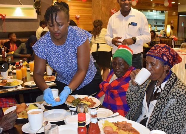 City restaurant give a valentine treat to the elderly