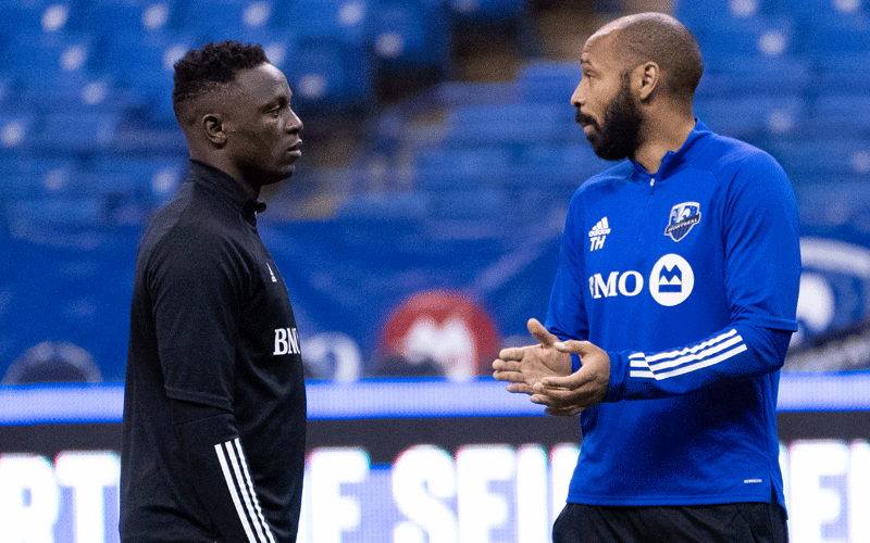 Montreal Impact’s Kenyan midfielder Victor Wanyama gets instructions from Thierry Henry. PHOTO/Montreal Impact.