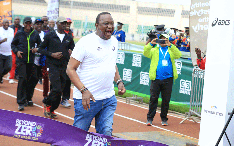 President Uhuru makes running debut