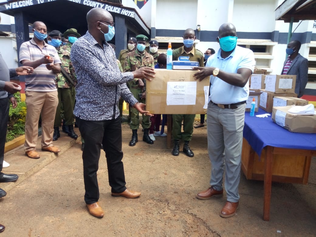 Police Sacco donates materials for fighting coronavirus to members