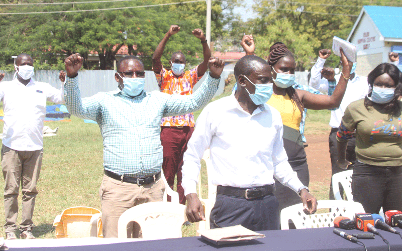 Health service workers in Kisumu down tools