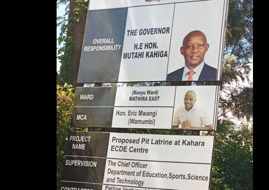 Nyeri Deputy Governor Condemns a ‘latrine billboard’ by her boss and Konyu MCA