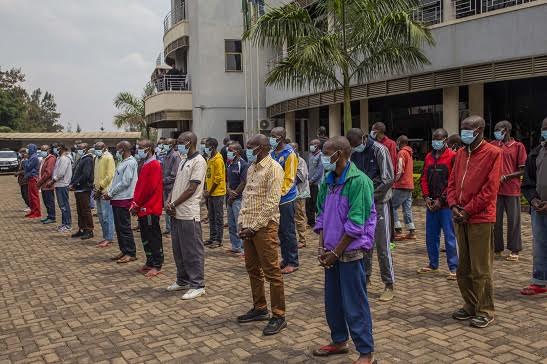Rwanda unveils 57 suspected rebels arrested in DRC