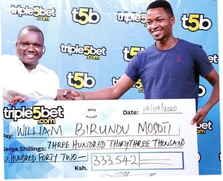 Double delight as Eldoret man wins Sh333,542 from Sh500 stake