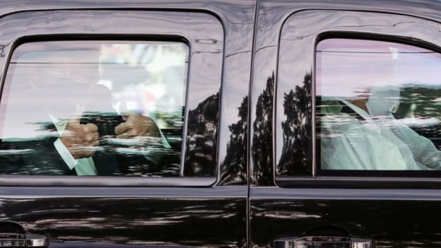 Trump criticised over car ride with Covid-19