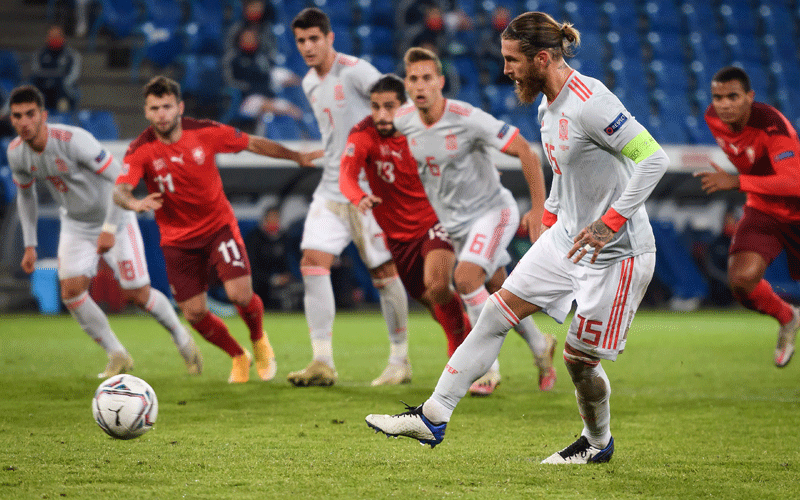 Ramos misses two penalties as Spain held by Switzerland