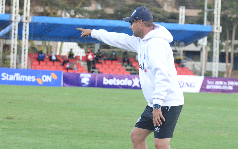 AFC Leopards head coach Tomas Trucha issue instructions during their premier league match against Tusker at the weekend. PHOTO/Rodgers Ndegwa