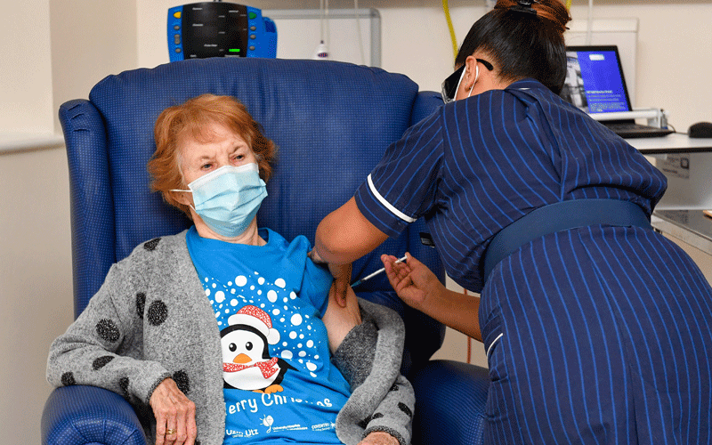 UK grandmother becomes first person to get Pfizer Covid jab