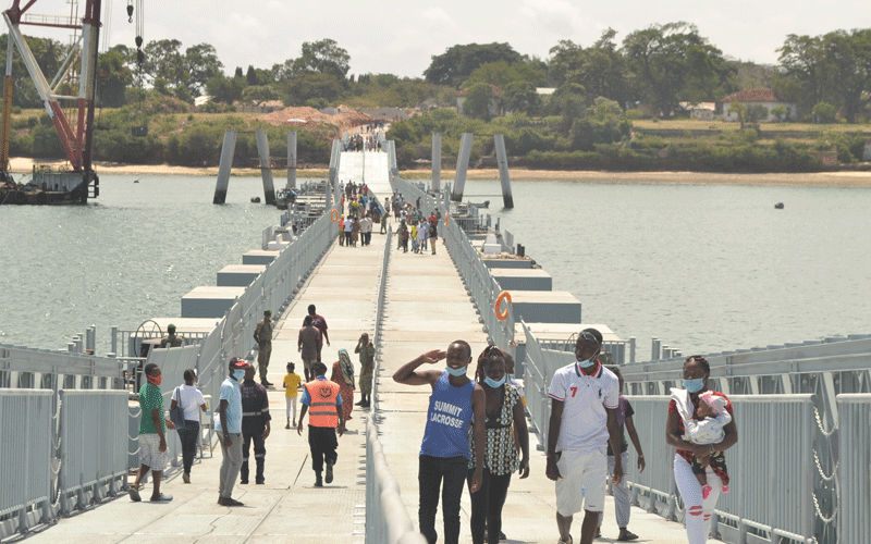 Liwatoni Footbridge that connects with Likoni ferry channel in Mombasa County. PHOTO/Bonface Musangi