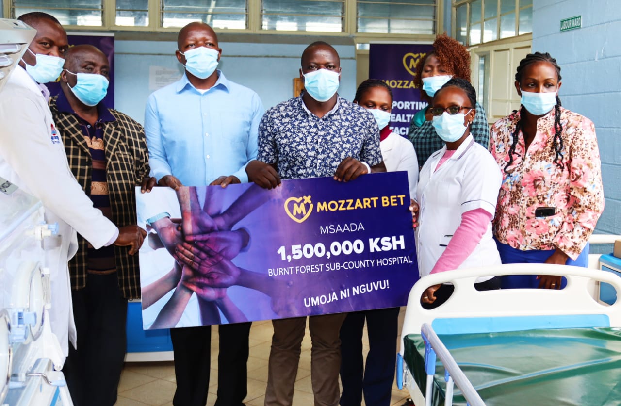 Mozzart donates equipment worth Sh 1.5 million to Burnt Forest Sub County Hospital