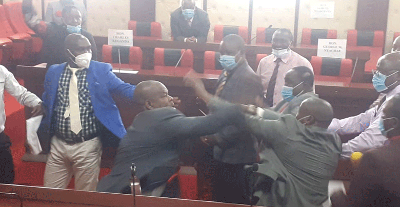 Nyamira MCAs in ugly fist-fight suspended