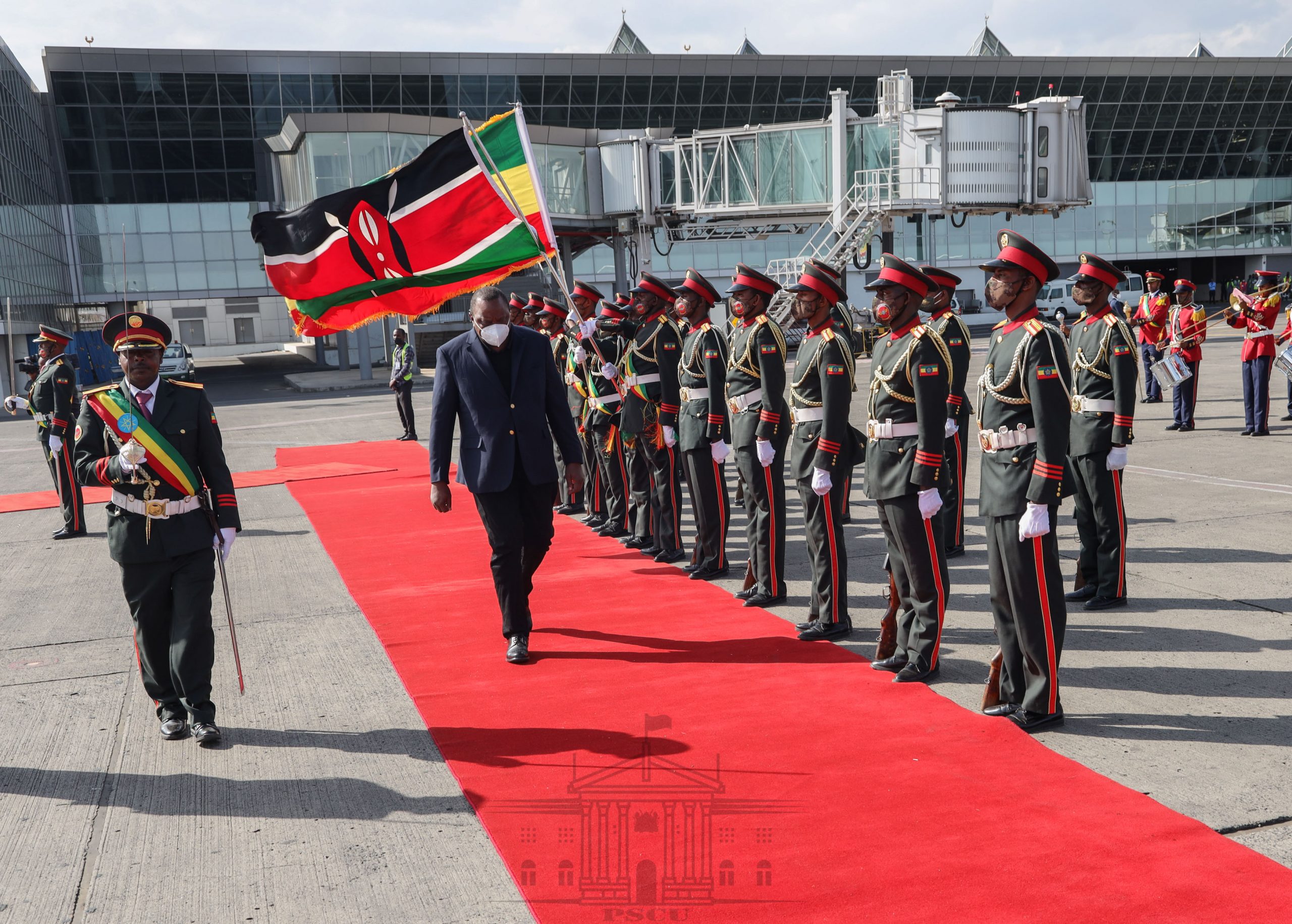 President Uhuru arrives in Addis Ababa Ethiopia for official visit