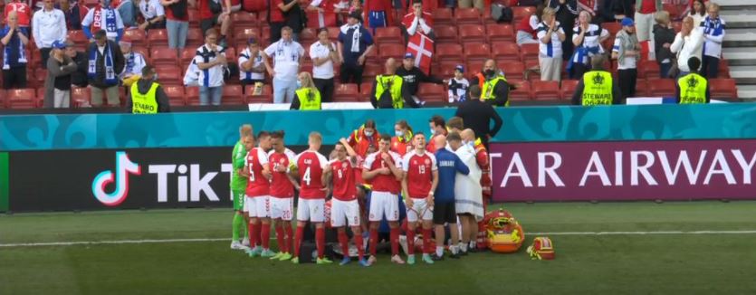 Christian Eriksen collapses during Denmark Euro 2020 clash with Finland, match called off