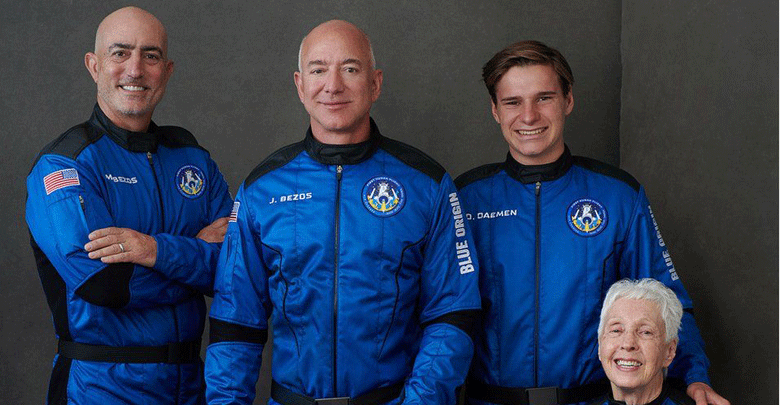 Jeff Bezos blasts off into space aboard New Shepard