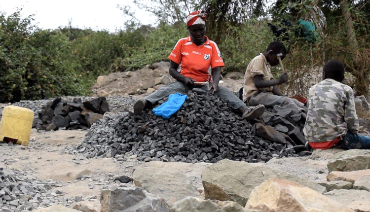 Learners from needy families work in quarry to raise school fees