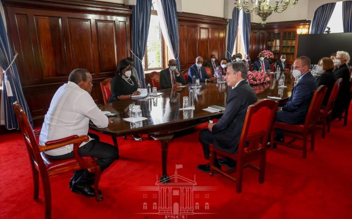 Uhuru, visiting US Secretary of State Blinken discuss regional peace