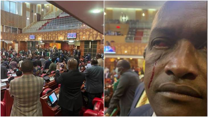 MP left with cut on his face as fistfight erupts in parliament during Political Parties Bill debate