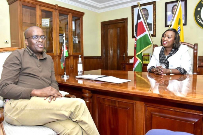 Nairobi Governor Anne Kananu with aspirant Polycarp Igathe. PHOTO/Courtesy