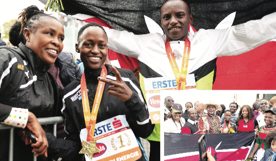 Vibian, Muteti fly Kenyan flag high in Vienna city