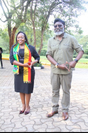 Justina Wamae with Prof George Wajackoya.