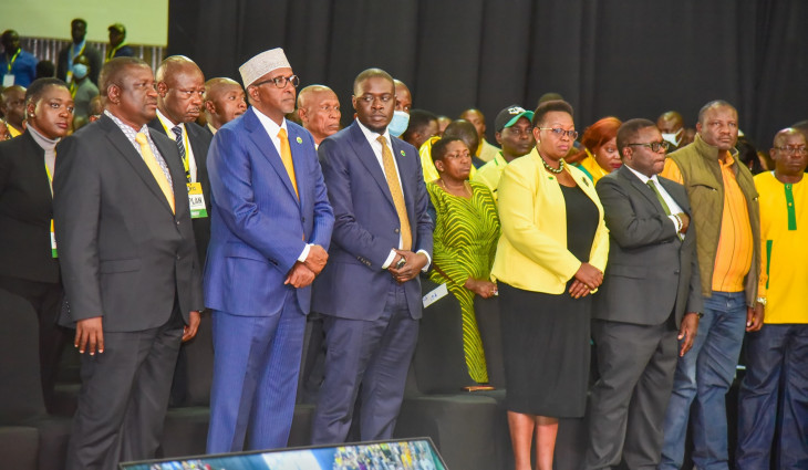 Nairobi senator Johnson Sakaja and Garissa township MP Aden Duale during the unveiling of the Kenya Kwanza manifesto