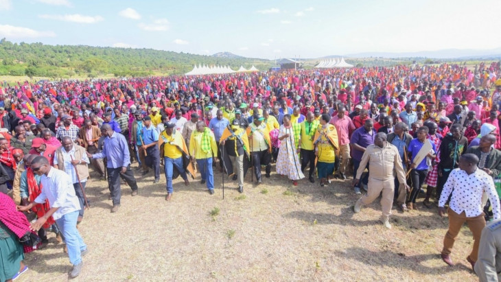 Ruto arrives in Kilgoris for the launch John Ololtuaa's parliamentary bid PHOTO/William Ruto/Facebook