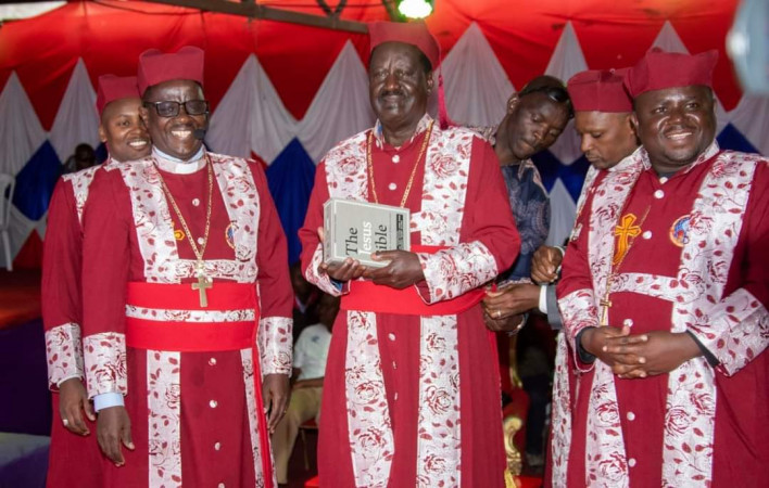 Raila at Globe Deliverance Church in Embakasi East