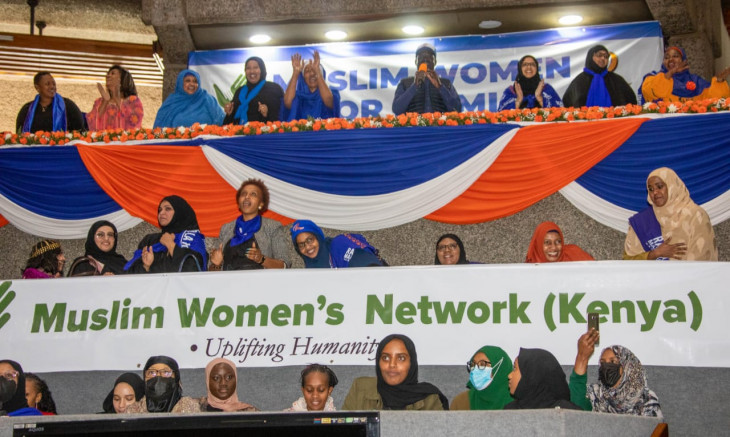 Azimio presidential candidate Raila Odinga meets a group of Muslim women at KICC on Monday, July 25, 2022. PHOTO/Raila Odinga/Twitter