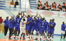 Kenya Ports Authority (KPA) react after sealing a quarter-finals slot in the 2021 Africa Club Championships in Tunisia. PHOTO/ Kenya Ports Authority/ Twitter