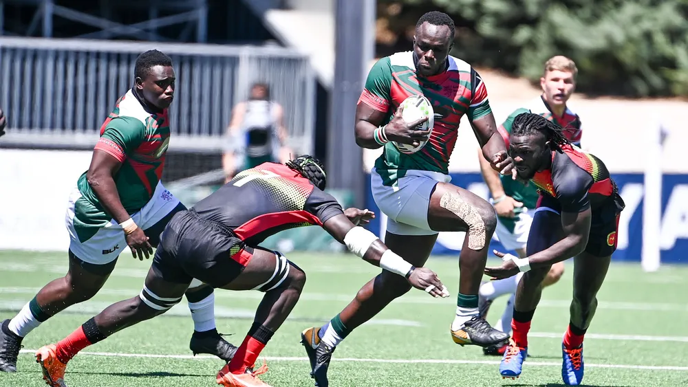 Kenya Simbas against Uganda in the Rugby Africa Cup. PHOTO/World Rugby