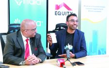 NALA chief excutive Benjamin Fernandes (right) and Robert Kiboti, Equity Head of Private Banking during launch. PD/ALICE MBURU