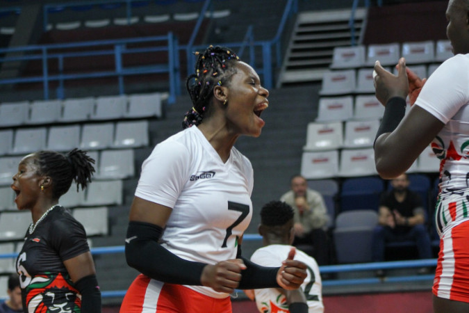 Kenya Commercial Bank's (KCB) setter Emmaculate Nekesa is part of the Malkia Strikers team that is in Brazil for a two-month-long training camp. PHOTO/ Kenya Volleyball Federation (KVF) 