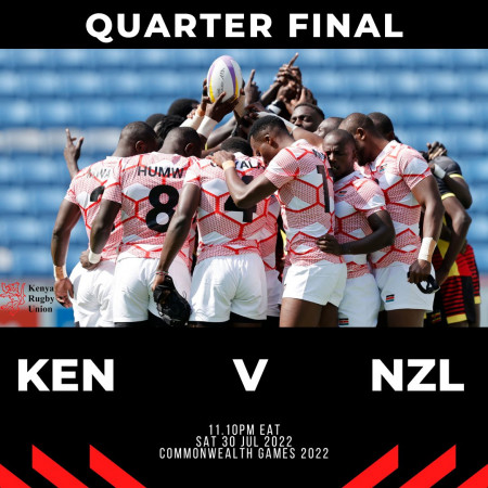 Kenya Sevens Quarterfinal opponents confirmed. PHOTO/KRU Twitter (@KenyaSevens)