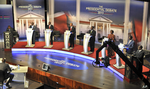  Kenyan presidential candidates during a 2013 debate