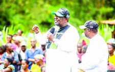 ANC leader Musalia Mudavadi campaigns for the party Kakamega governor candidate Cleophas Malalah yesterday. PD/dennis lumiti