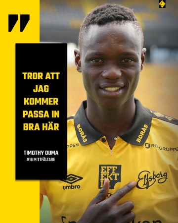 Timothy Ouma.PHOTO/Elfsborg