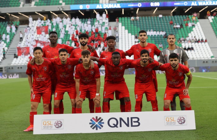 Michael Olunga' and teammates PHOTO/AL Duhail/ Twitter(@DuhailSC)