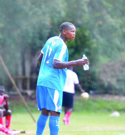 Nairobi City Star striker Nicholas Kipkirui quenches thirst during a past match. He is among the players who are set to be free agents after their contracts with the team expired. PD/DAVID NDOLO