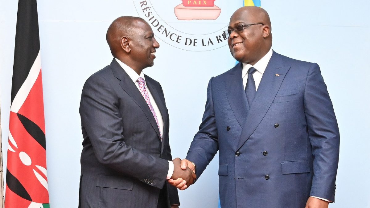 President William Ruto with DRC President Félix Tshisekedi.