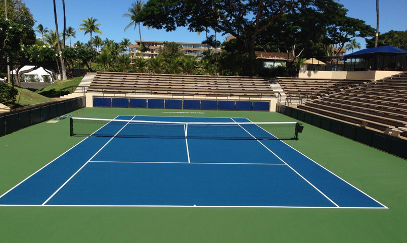 A tennis court.