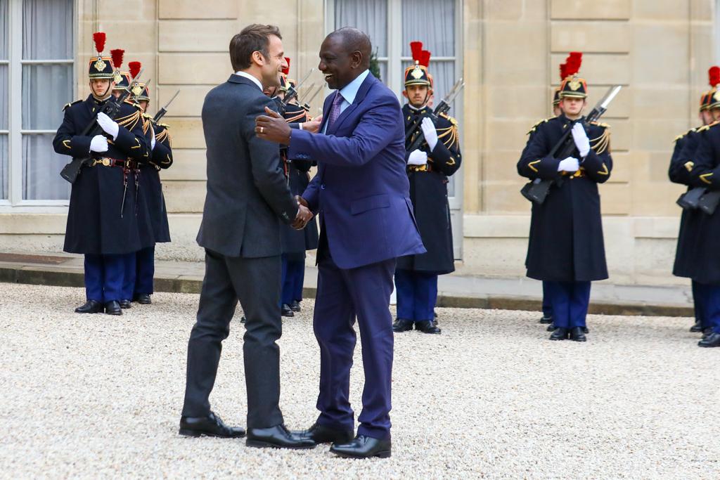 Ruto arrives in France, holds talks with Macron