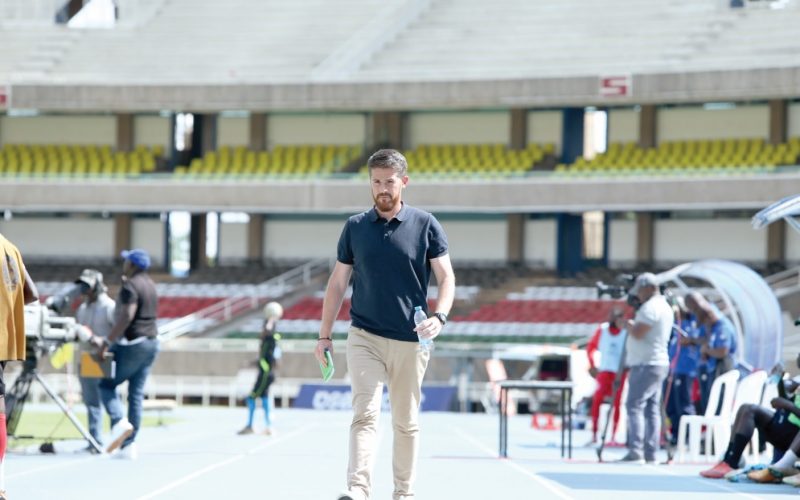 Gor Mahia FC Head Coach Jonathan Mckinstry ahead of their game in Nairobi's Kasarani Stadium. PHOTO RODGERS NDEGWA