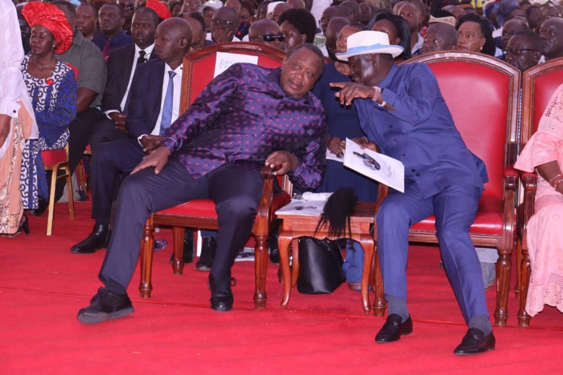 Ruto no-show at Magoha’s burial as Raila, Uhuru join mourners