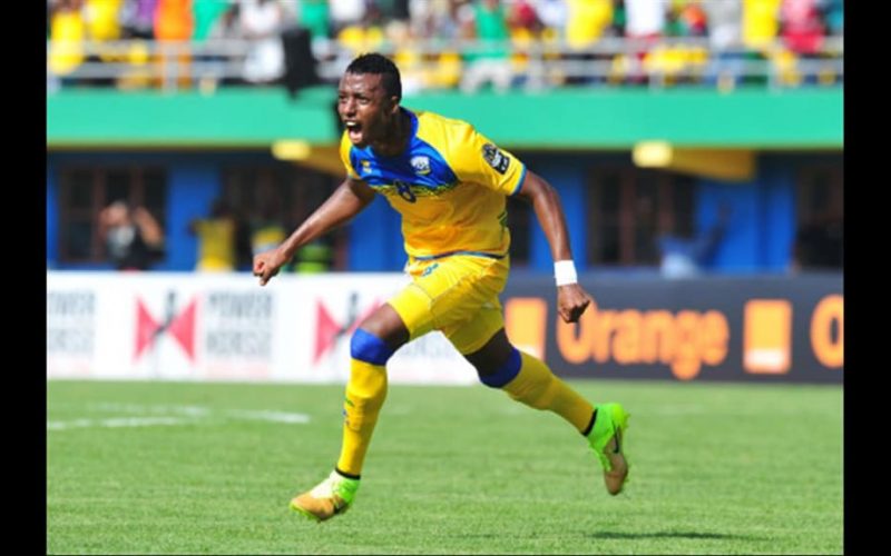 Bayisenge celebrates in past clash. Photo/ CAF Online