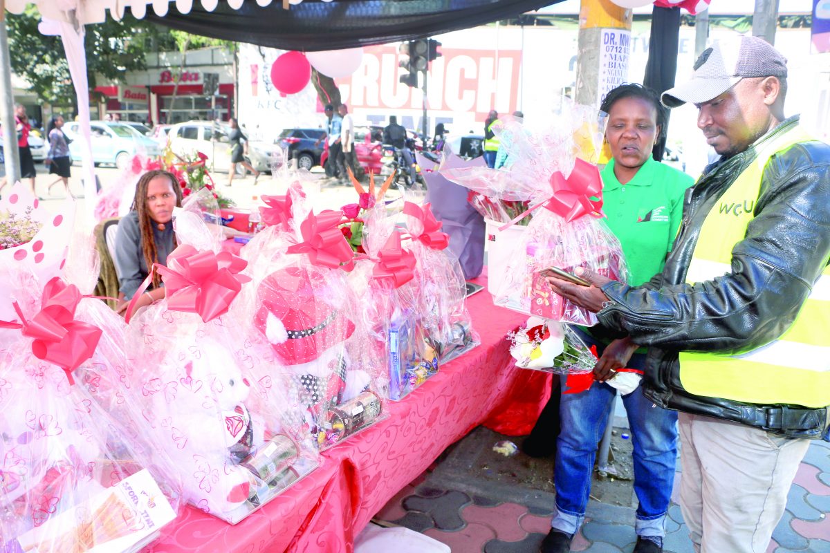 Gifts galore as lovers paint streets in red